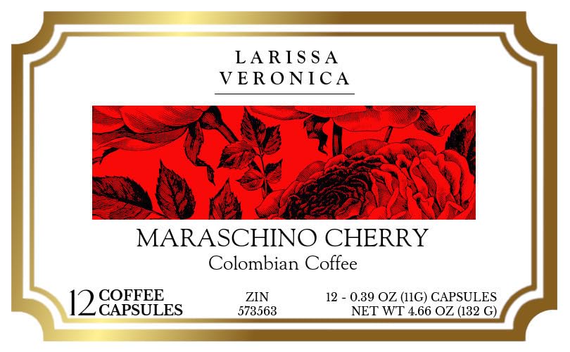 Maraschino Cherry Colombian Coffee (Single Serve K-Cup Pods) (Gourmet, Naturally Flavored, Whole Coffee Beans) (12 pods, ZIN: 573563) - 2 Pack