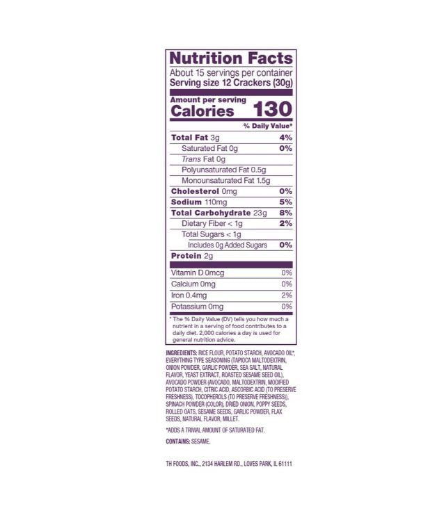 Crunchmaster Avocado Toast Crackers, Ultimate Everything, Baked Rice, Vegan, Gluten Free, 16 oz 1 Box