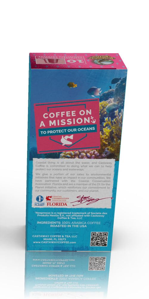 Castaway Coffee Café Cubano Capsules, Compatible with Nespresso Original Brewers, 10 count