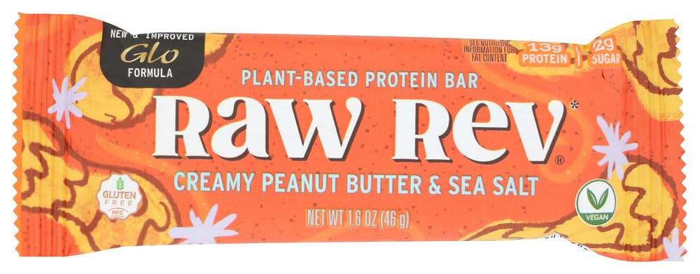 Raw Revolution, Glo, Creamy Peanut Butter & Sea Salt, 12 Bars, 1.6 oz (46 g) Each