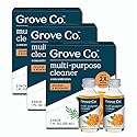 Grove Co. Multi-Purpose Cleaner, Refill Concentrate (6 x 1 Fl Oz) Plant-based Household Cleaning Supplies, Ammonia & Chlorine Free, No Plastic Waste