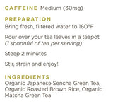 Golden Moon Tea Organic Genmaicha Matcha Green Tea - Loose Leaf, Non GMO - Travel Tin (42 Servings)