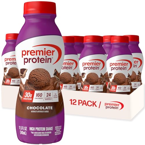 Premier Protein Shake, Chocolate, 30g Protein, No Added Sugar, 24 Vitamins & Minerals to Support Immune Health, 11.5 fl oz, 12 Pack