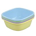 Waikhomes 8 Quart Plastic Dishes Basin, Small Dish Bin, 4 Packs Colored Dish Washing Basin