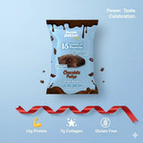 Munch Better Chocolate Fudge Protein Brownies - 15g Protein, Soft & Chewy, Gluten-Free, Low Sugar, Individually Wrapped, Clean Ingredients - 12 Count