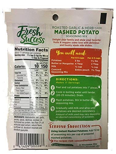 Concord Foods Mashed Potato Seasoning Mix, 1.27-Ounce Pouches (Pack of 6)
