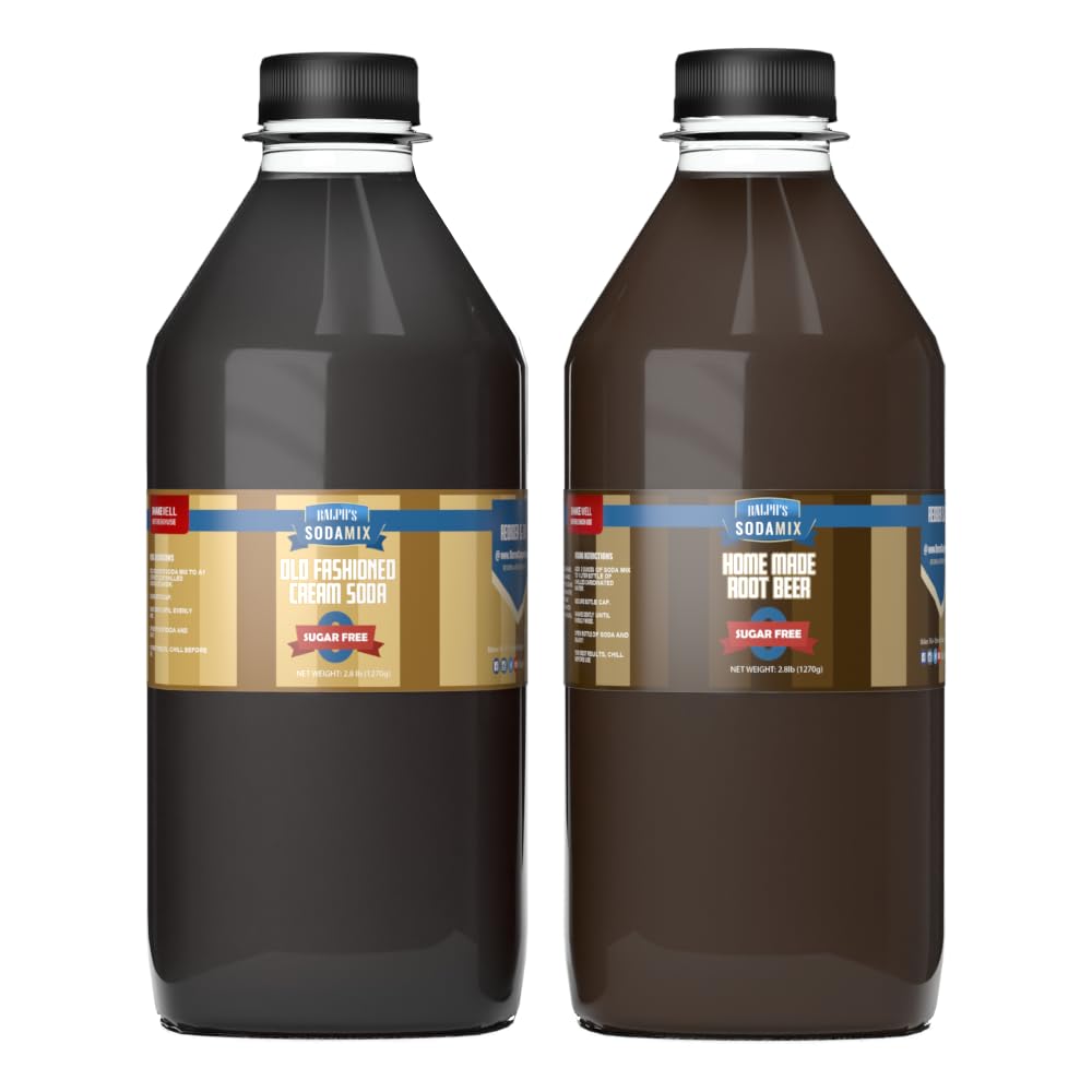 Ralph's 32oz Sugar Free Sparkling Water Soda Maker Flavors Pack | Cream Soda | Root Beer | 2 Pack | Sodamix