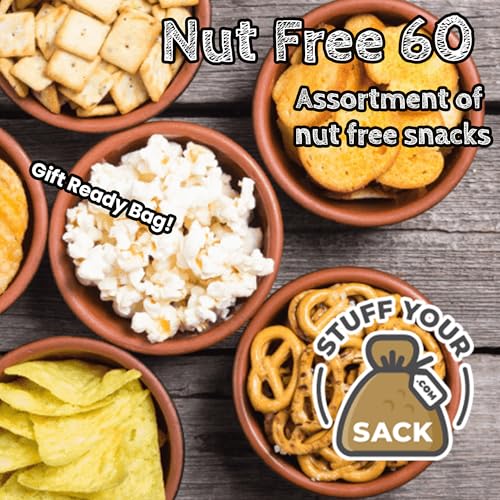 Nut-Free Snacks Variety Pack - 60 Count Peanut-Free and Tree Nut-Free Snack Box for Kids - Individually Wrapped Cookies, Crackers, Chips and Candy