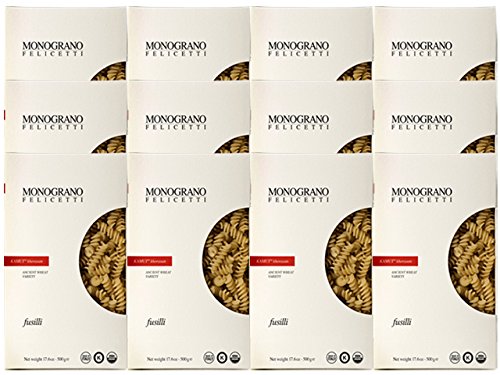 Organic Kamut Fusilli Monograno Selezioni Pasta by Felicetti (Case of 12 - 1.1 Pound Packages)