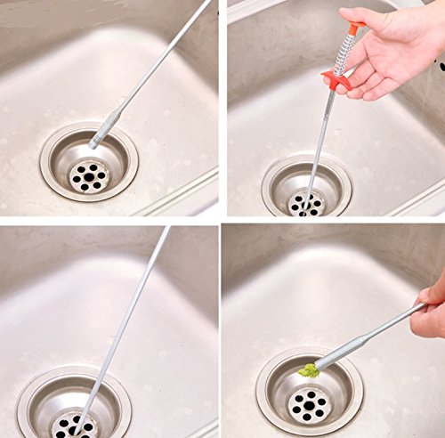 Driak 1pcs Kitchen Bathroom Toilet Sink Cleaning Pipeline Dredge Tools Hair Catcher Bendable Spring Pipe Dredge Home Use