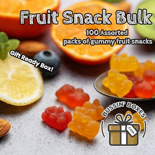 Fruit Snacks Variety Pack - Bulk Assortment of Individually Wrapped Fruit Flavored Snacks for Kids and Adults - 100 Count Snack Box Assembled by