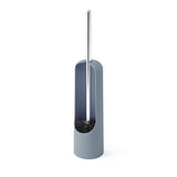 Umbra Touch Toilet Brush with Hideaway Holder - Durable, Slim, Plastic and Metal Bowl Cleaner with Bristles, Slate Blue