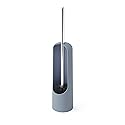 Umbra Touch Toilet Brush with Hideaway Holder - Durable, Slim, Plastic and Metal Bowl Cleaner with Bristles, Slate Blue