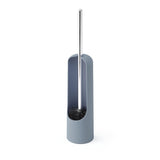 Umbra Touch Toilet Brush with Hideaway Holder - Durable, Slim, Plastic and Metal Bowl Cleaner with Bristles, Slate Blue
