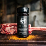 Bearded Butchers Black Blend Seasoning, 5.5 oz Shaker - Coffee & Molasses Flavor for Steaks, Burgers, Brisket, Roasts, Game Meats - Gluten-Free, No