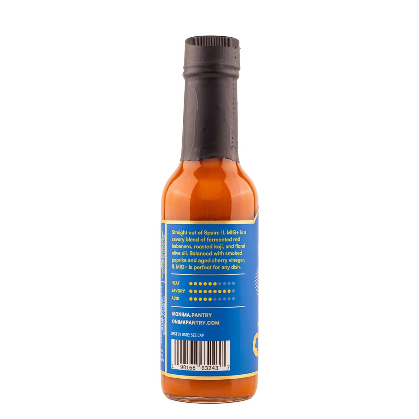Heatonist IL MIG + by ONIMA, Medium Heat Hot Sauce With Flavors of Habanero Pepper, Sherry Vinegar & Garlic, Made With All Natural Ingredients, 5 fl