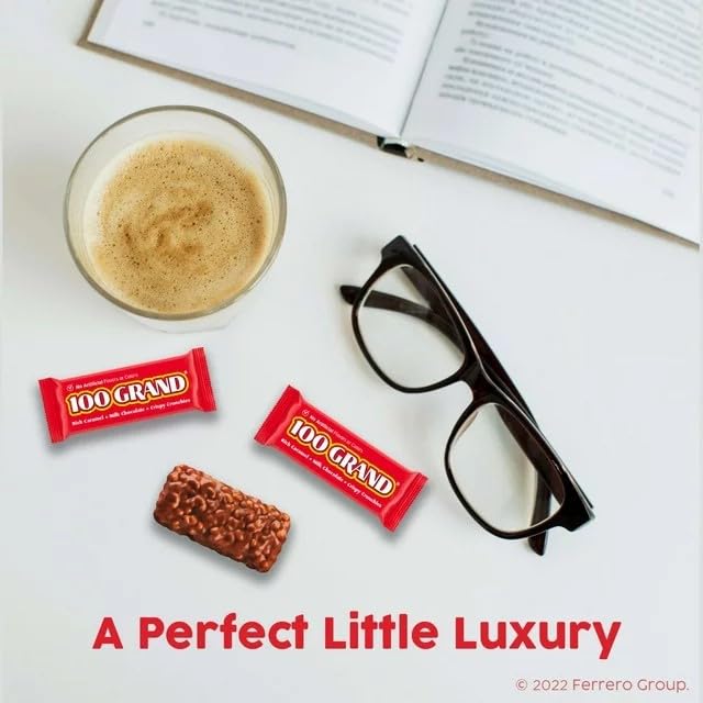 100 Grand Milk Chocolate Candy Bars, Wrapped Retro Candy, (Pack of 60oz) + GIFT VEMAX STORE