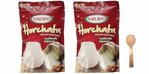 Natura's Horchata Drink Mix 14 OZ (Pack of 2) Bundle with PrimeTime Direct Spoon in a PTD Sealed Bag