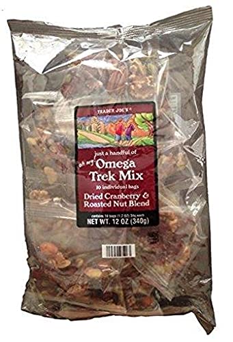Trader Joes Omega Trek Mix (just a handful) - 10 Individual 1.2 oz Bags Brown, Tan, Dark Red, Clear