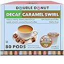 Caramel Swirl Medium Roast Flavored Decaf Coffee Pods for Keurig K Cups Makers from Double Donut, 80 Capsules