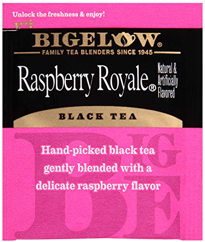 Bigelow Raspberry Royale Tea Bags 28-Count Boxes (Pack of 6) Black Tea Bags All Natural Gluten Free Rich in Antioxidants