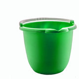 Buckets ECO-Plastic, Made in USA, 5 Pack, with Ergonomic Bottom and handling 2,5 Gallon. Green Color. 5 Pack