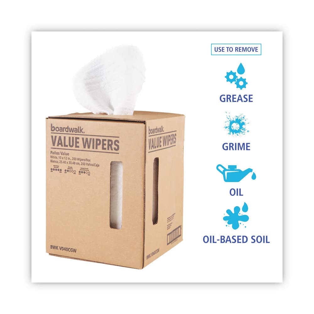 BOARDWALK, BWKV040CGW, BWKV040CGW WIPES 10X12 DRC CPROLL WH