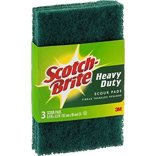 Heavy-Duty Scour Pad, 3.8w x 6"L, Green, 3/Pack