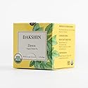 DAKSHIN Organic Detox Tea Bags | Lemongrass, Tulsi, Echinacea, Dandelion & Ginger | Naturally Cleansing Daily Wellness Tea | Caffeine-Free | USDA