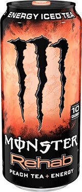 Monster Energy Rehab Tea 15.5ounce cans (Peach, 6 Cans)