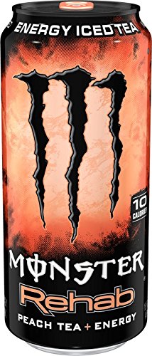 Monster Energy Rehab Tea 15.5ounce cans (Peach, 6 Cans)