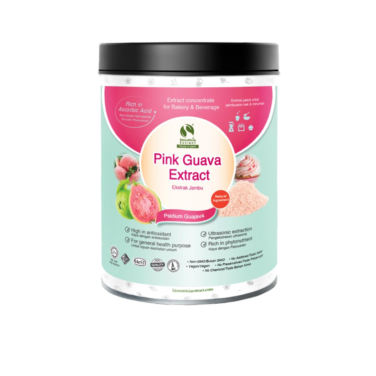 Pink Guava Extract Powder 20:1 Standardized Concentrate | Natural Source of Vitamin C, Lycopene & Polyphenols | No Added Sugar | Antioxidant Superfood