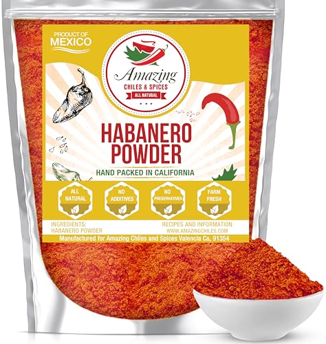 Habanero Pepper Ground 4oz - Premium All Natural Powder. No Additives. Hot & Spicy Rich Flavor By Amazing Chiles and Spices.