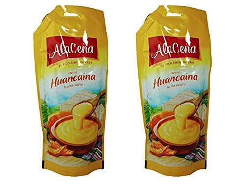 AlaCena Crema Huancaina Receta Casera - 2 Pack | Yellow Hot Chilli Cheese Sauce 400 gr. - 2 Pack