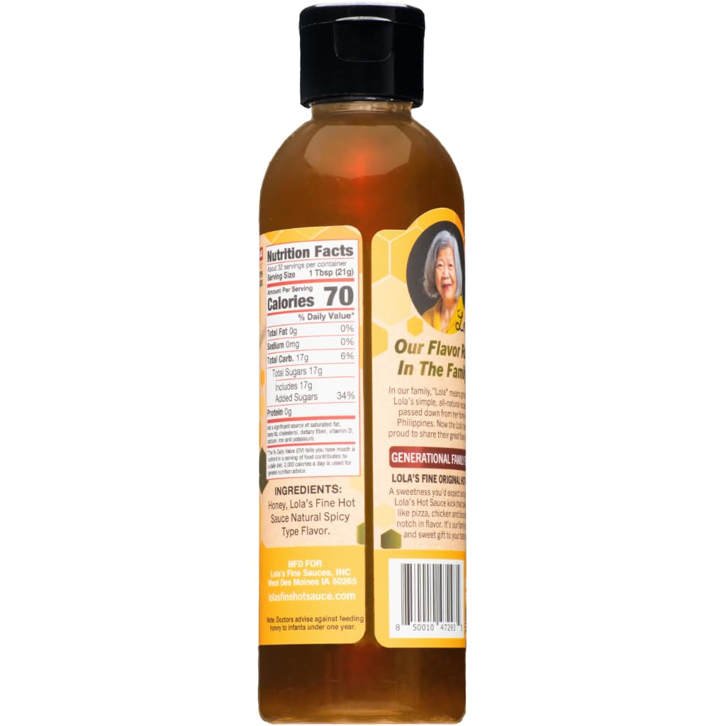 Lola’s Fine Hot Honey Sauce, Sweet Honey Infused with Lola’s Original Spicy Dipping Sauce, Ideal for Fried Chicken, Biscuits, Cornbread, and More, 9