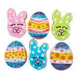 Easter Bunny and Egg Cookies- 6 Decorated Shortbread Bunnies and Eggs Individually Wrapped With Bow by BakersDozenToGo