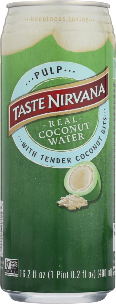 Taste Nirvana Real Coconut Water With Pulp, 16.2-oz. (Count of 12) Sold By HERO24HOUR Thank You