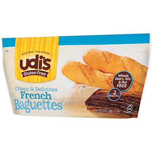 Udi's Gluten Free Crispy and Delicious French Baguettes, Frozen, 8.47 oz. Bag