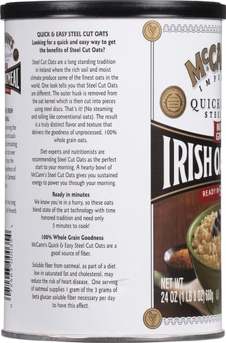 McCann's Irish Oatmeal, Quick & Easy Steel Cut Oats, 24 Ounce