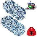 7-Pack Mop Replace Heads Compatible for O Ceda, Spin Mop Refill Head Replacement for RinseClean 2-Tank System - Fluffy Microfiber, Machine Washable