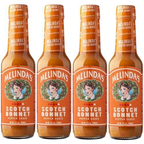 Melinda’s Scotch Bonnet Hot Sauce - Gourmet Scotch Bonnet Pepper Sauce - Made with Fresh Peppers, Carrots, Papaya & Lime Juice - Keto, Vegan, Gluten