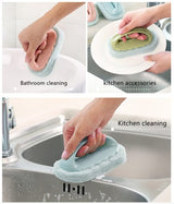 Handle Sponge Brush, Kitchen Bathroom Cleaning Washing Scrubber (Handle Sponge 3 in 1 Pack)