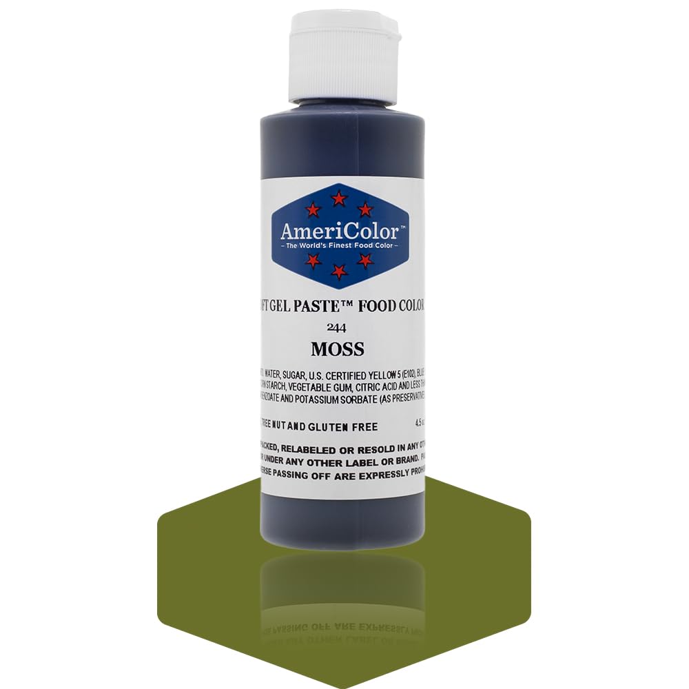 Americolor Soft Gel Paste Food Color, Moss, 4.5 Ounce Bottle