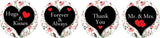 Darling Souvenir 190 Pcs Black Pre-Wedding Celebration Candy Drop Stickers - Self-Adhesive Mini Chocolate Wrappers for Bridal Shower, Bride Tribe