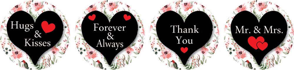 Darling Souvenir 190 Pcs Black Pre-Wedding Celebration Candy Drop Stickers - Self-Adhesive Mini Chocolate Wrappers for Bridal Shower, Bride Tribe