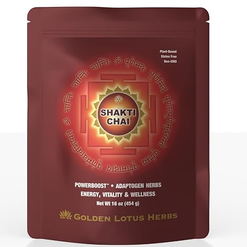 Shakti Chai Herbal Chai Mix - Maca & Superfood Blend | Spiced Chai Drink with Coconut Sugar, Cacao & Yerba Mate - 16 oz.