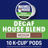 Maxwell House Decaf House Blend Medium Roast K-Cup Coffee Pods, 10 CT (Pack of 6)