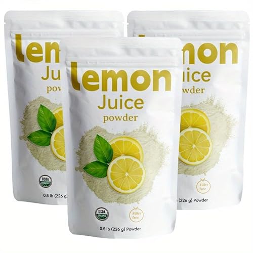 (226g/3pack?,Organic Lemon Juice powder, Natural Fruit Powder, Cold Pressed Lemons Source, No Sugar & Additives, Great Flavor for Drinks, Smoothie