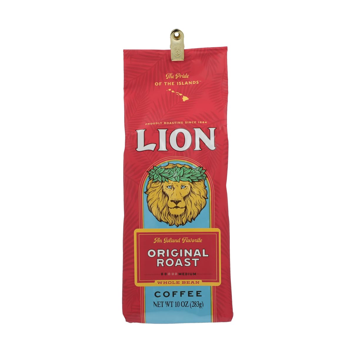Lion Coffee Gold Roast Whole Bean Coffee, Medium-Light Roast, A Taste of Aloha - 10 Ounce Bag