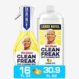 Mr. Clean All Purpose Cleaner, Clean Freak Mist Cleaning Kit for Bathroom & Kitchen Cleaner, Lemon Scent, Includes 1 Spray Bottle (16 oz) and 1 Large